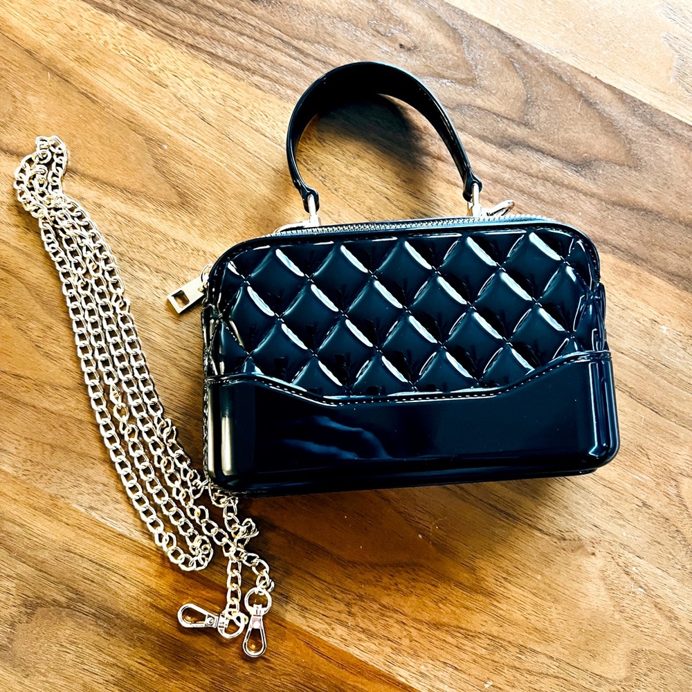 TJ Maxx Patent Pleather Quilted Mini Bag